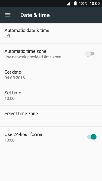 Press Automatic date & time.