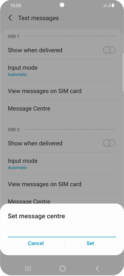 Key in +61415011501 and press Set.
