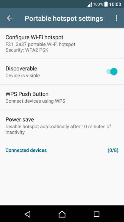 Press Configure Wi-Fi hotspot.