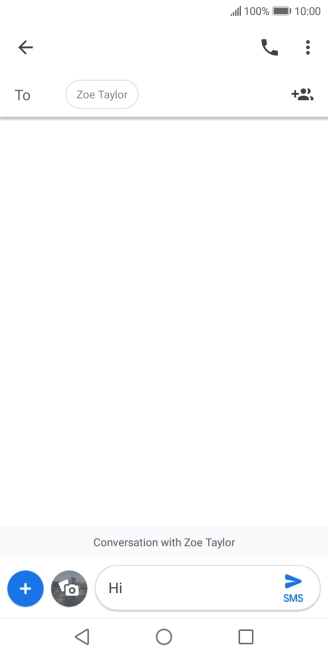 Press the send icon when you've finished your text message.