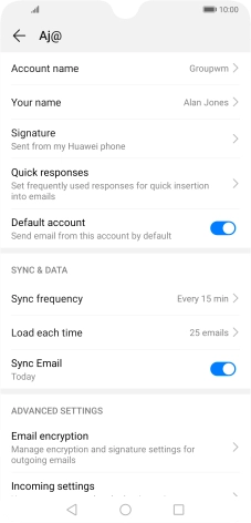 Press Account name and key in the required name.