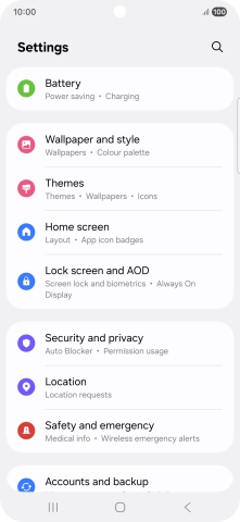 Press Security and privacy.