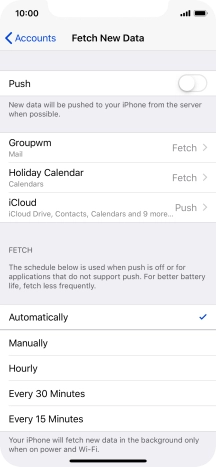 If you turn off the function, press the required setting.