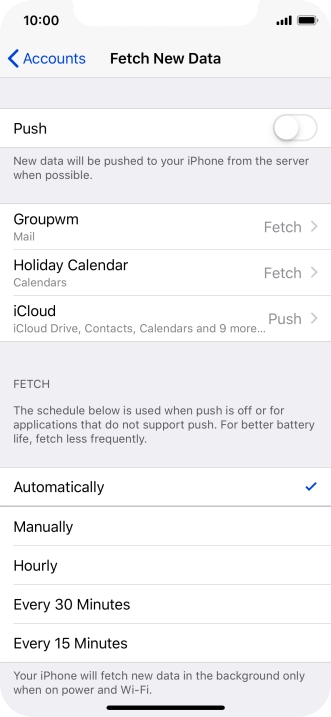 If you turn off the function, press the required setting.