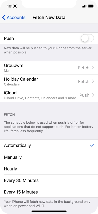 If you turn off the function, press the required setting.