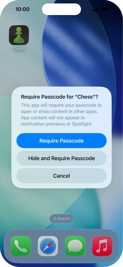 Press Require Passcode. Press Require Passcode.