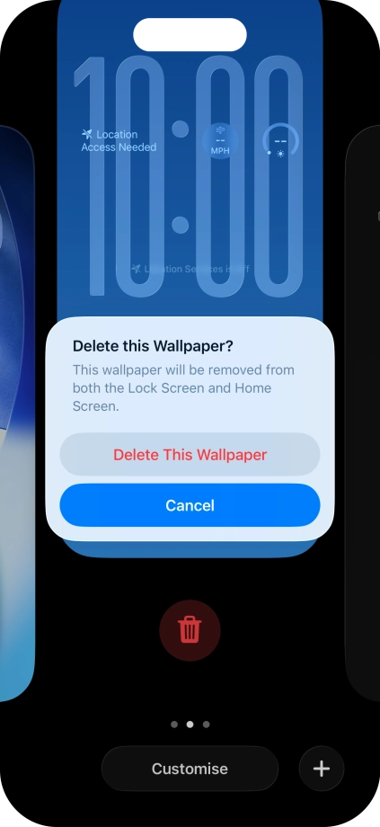 Press Delete This Wallpaper.