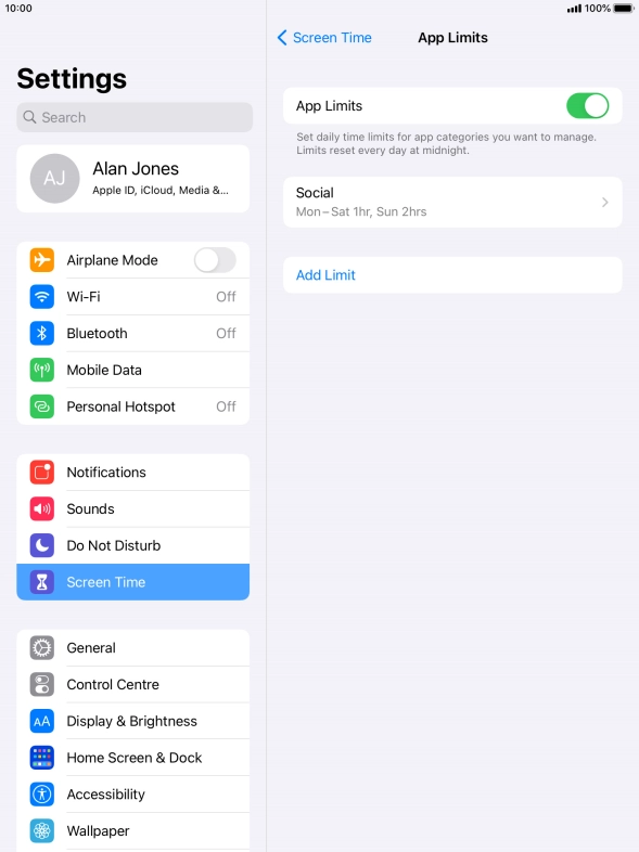 Press the required category.
