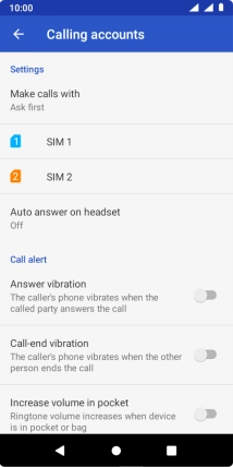 Press the name of the SIM.
