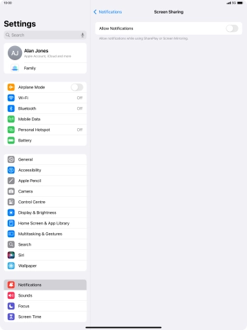 Press the indicator next to 