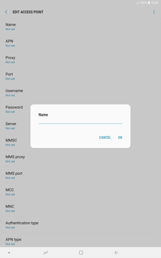 Key in Vodafone Internet and press OK.