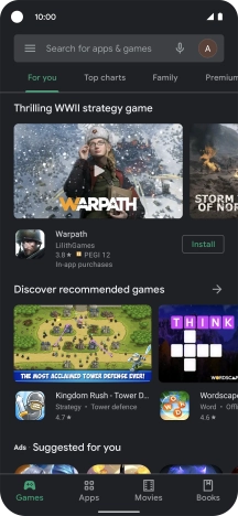 Press the menu icon.