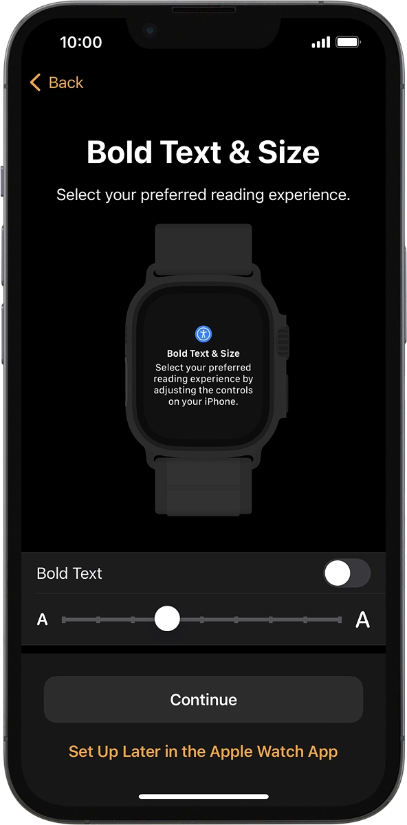 On your phone: Follow the instructions on the screen to select the required settings and press Continue.