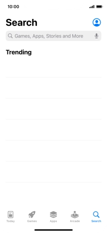 Press the search field and key in the name or subject of the required app.