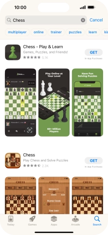 Press the required app.