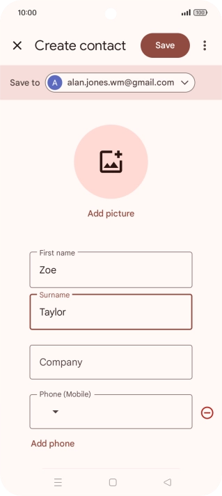 Press the field below 