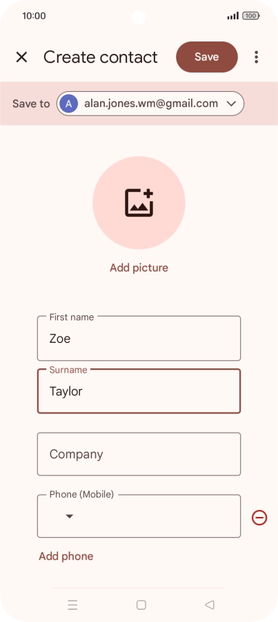 Press the field below 