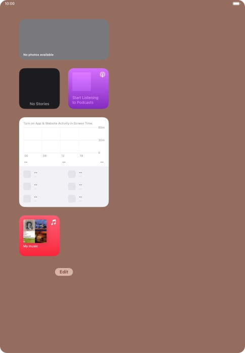 Press and hold the required widget until a pop-up menu is displayed.