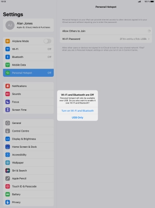 If Wi-Fi is turned off, press Turn on Wi-Fi and Bluetooth.