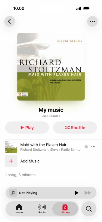 Go to the required category or playlist and press the required audio file.