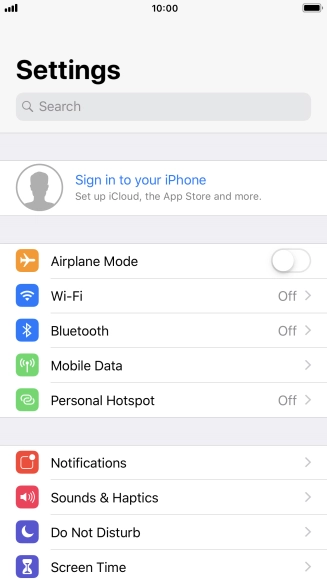 Press Sign in to your iPhone.