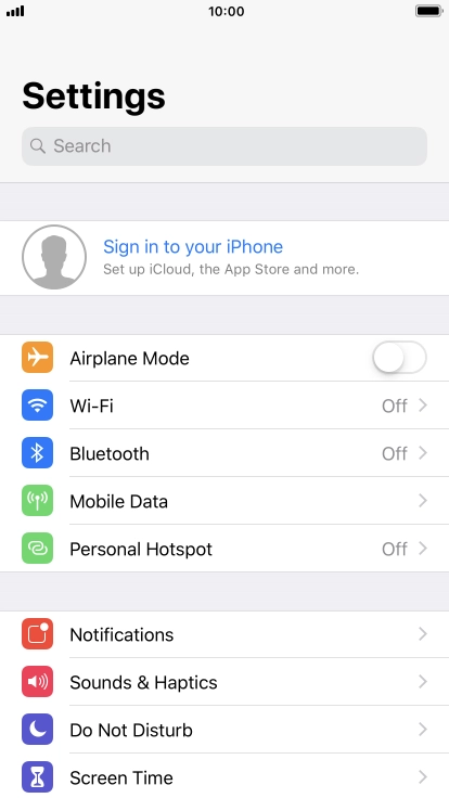 Press Sign in to your iPhone.