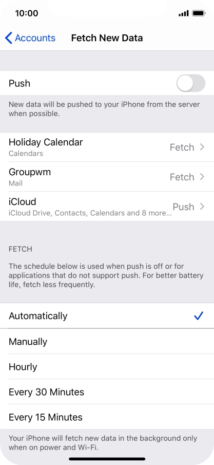 If you turn off the function, press the required setting.