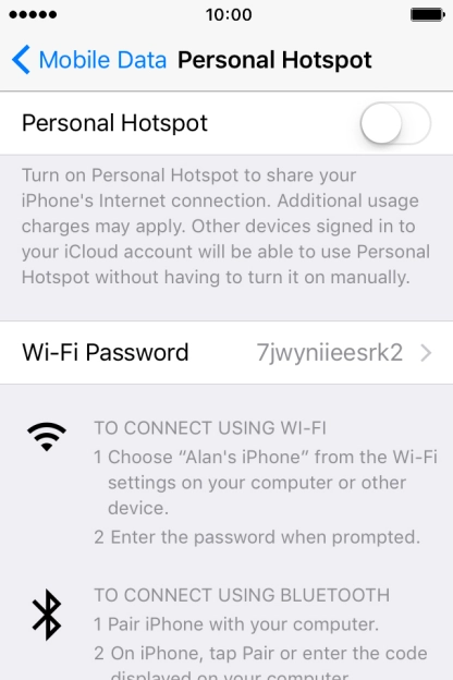 Press the indicator next to 