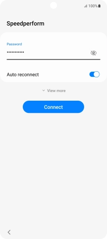 Key in the password for the Wi-Fi network and press Connect.