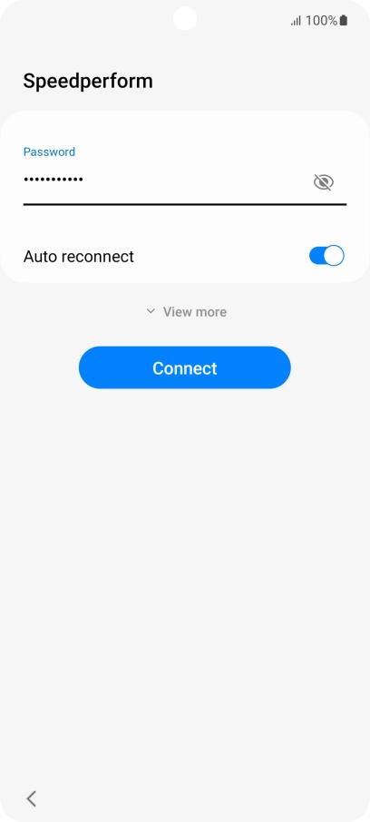 Key in the password for the Wi-Fi network and press Connect.