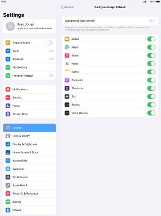 Press Background App Refresh.