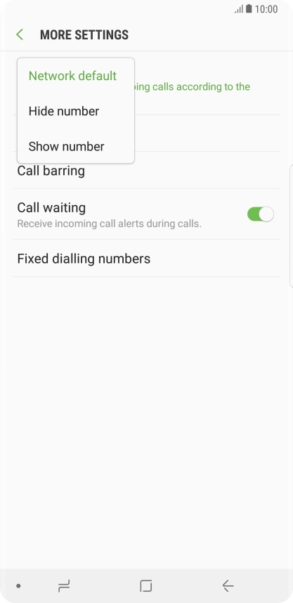 Press Show number to turn on caller identification.