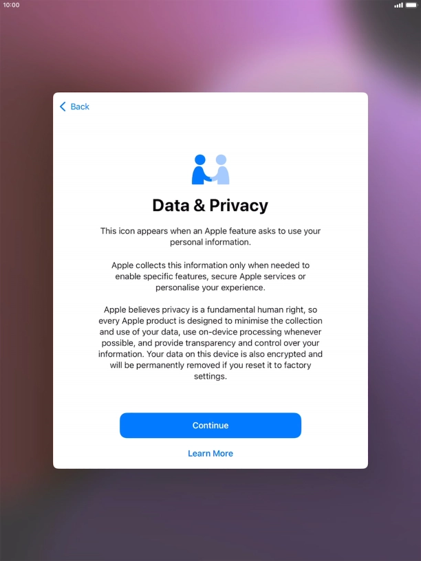 Press Continue. Press Continue.