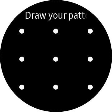 Slide your finger across the screen to connect at least four points and follow the instructions on the screen to create a pattern as lock code. Slide your finger across the screen to connect at least four points and follow the instructions on the screen to create a pattern as lock code.