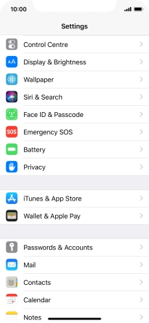 Press Face ID & Passcode.