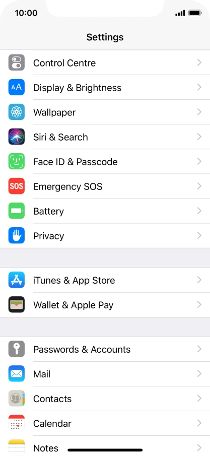 Press Face ID & Passcode.