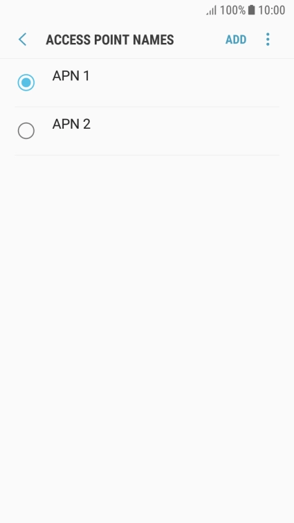 Press the field next to the data connection to activate it.