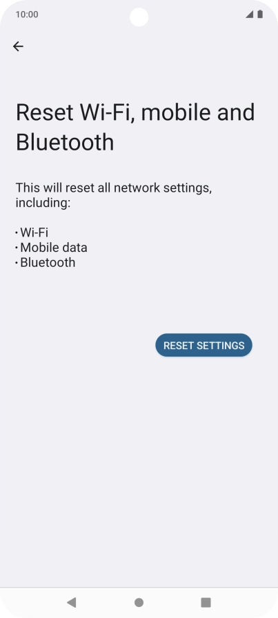 Press RESET SETTINGS.