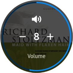 Press the volume icons to select the required volume.