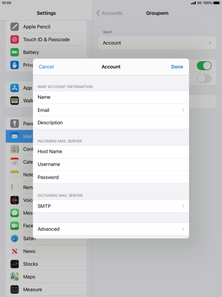 Press SMTP. Press SMTP.