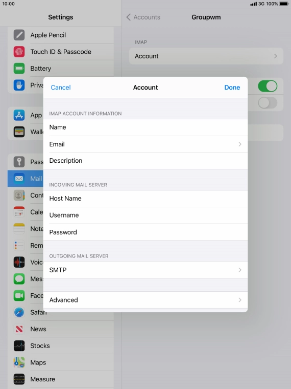 Press SMTP. Press SMTP.