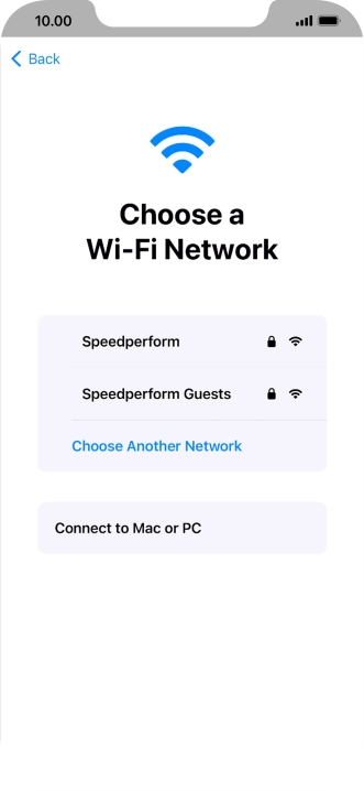 Press the required Wi-Fi network.