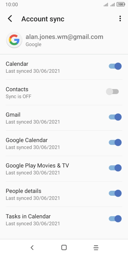 Press the indicator next to 