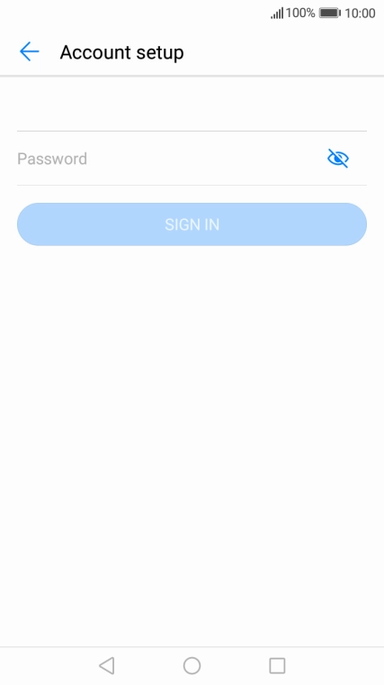 Press Password and key in the password for your email account.