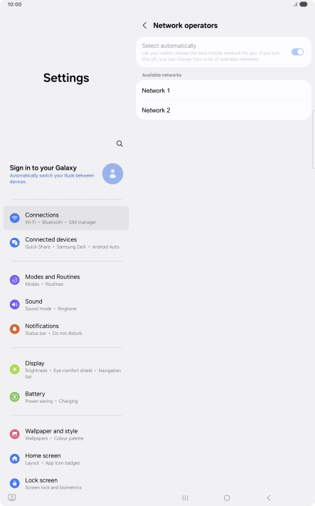 Press the required network.