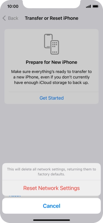 Press Reset Network Settings.