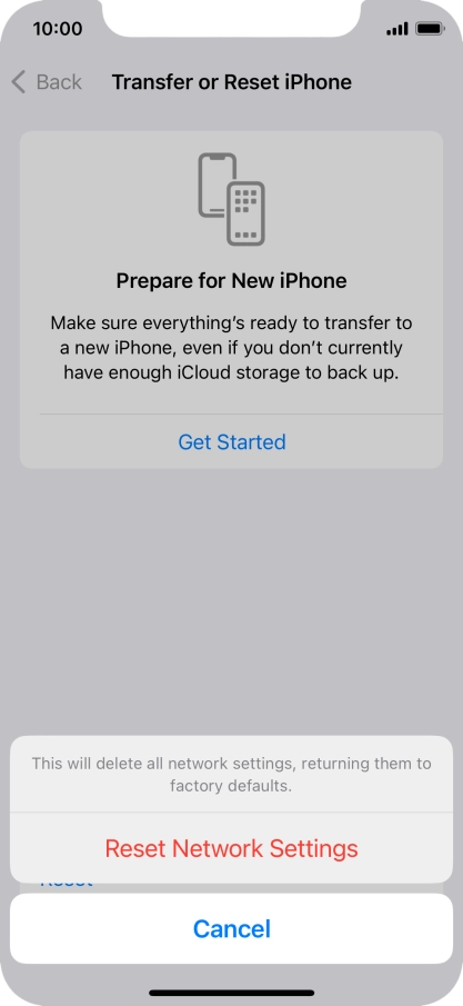Press Reset Network Settings.