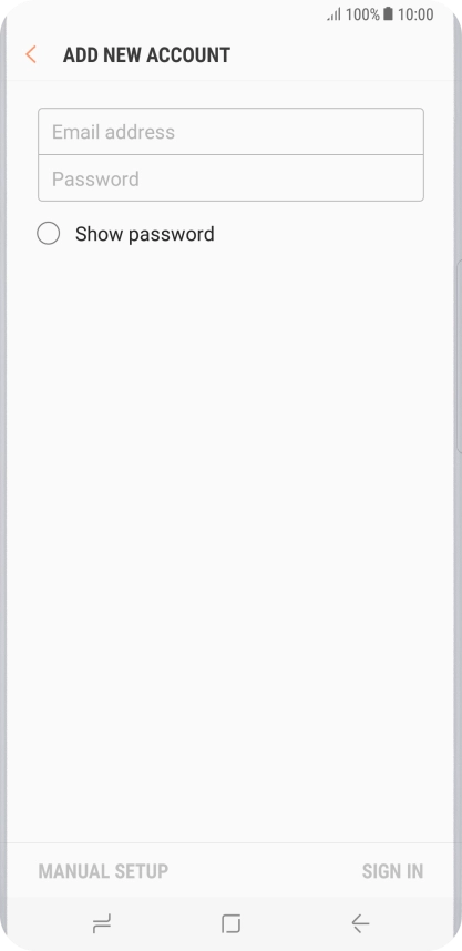 Press Email address and key in your email address.