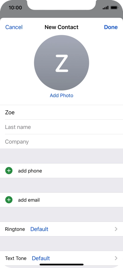 Press Last name and key in the last name.