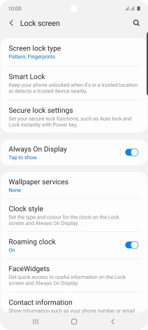 Press Screen lock type and key in the current phone lock code.